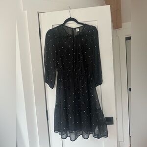 Old Navy Black Sheer Dress with White Star Print - Size XS